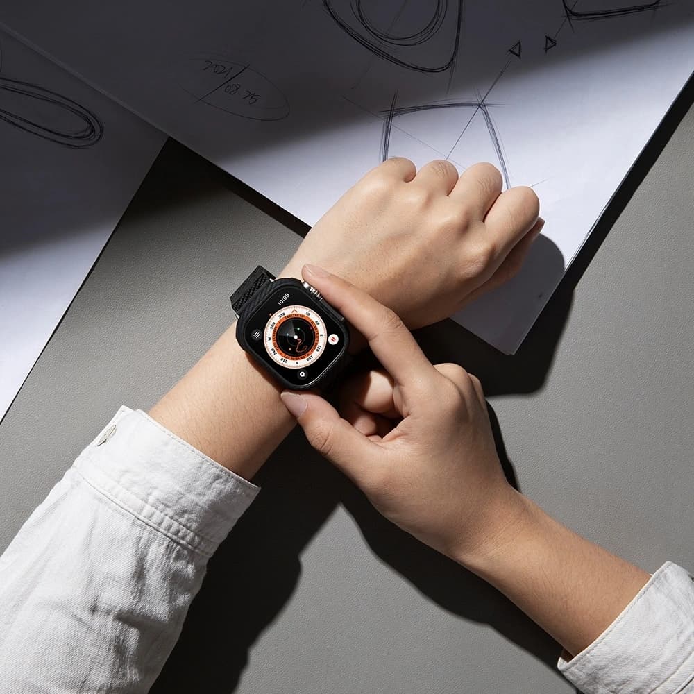 PITAKA Carbon Fiber Modern pro Apple Watch 1/2/3/4/5/6/7/8/9/10/11/SE/SE 3/Ultra/Ultra 2/Ultra 3 černá šedá - 16