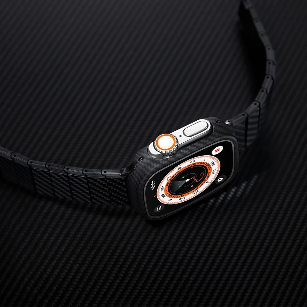 PITAKA Carbon Fiber Modern pro Apple Watch 1/2/3/4/5/6/7/8/9/10/11/SE/SE 3/Ultra/Ultra 2/Ultra 3 černá šedá - 19
