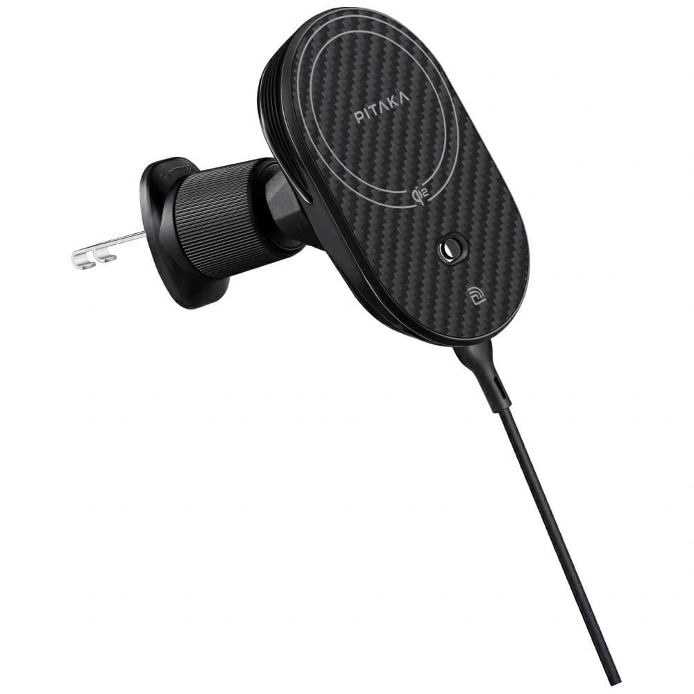 PITAKA MagEZ Pro 2 Qi2 15W NFC MagSafe Autohalterung mit kabellosem Ladegerät schwarz grau - 6