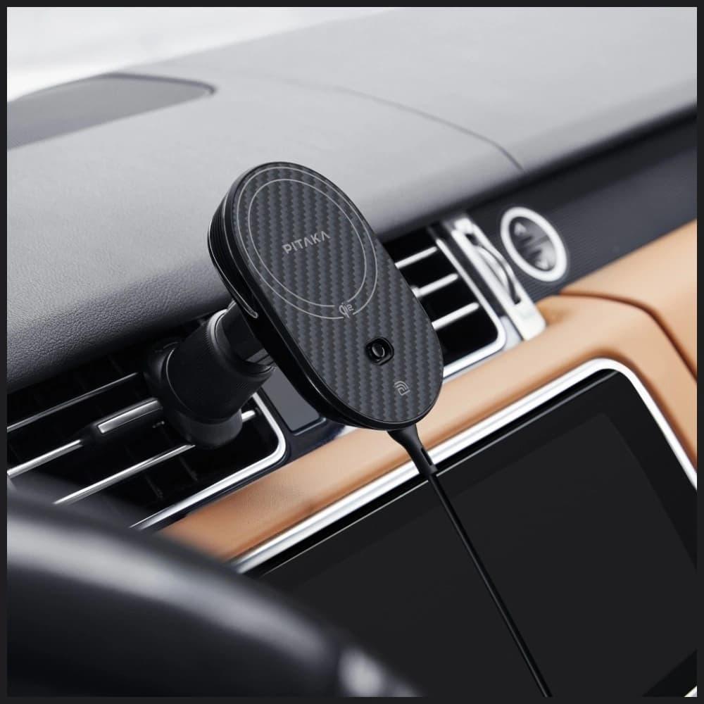 PITAKA MagEZ Pro 2 Qi2 15W NFC MagSafe Autohalterung mit kabellosem Ladegerät schwarz grau - 8