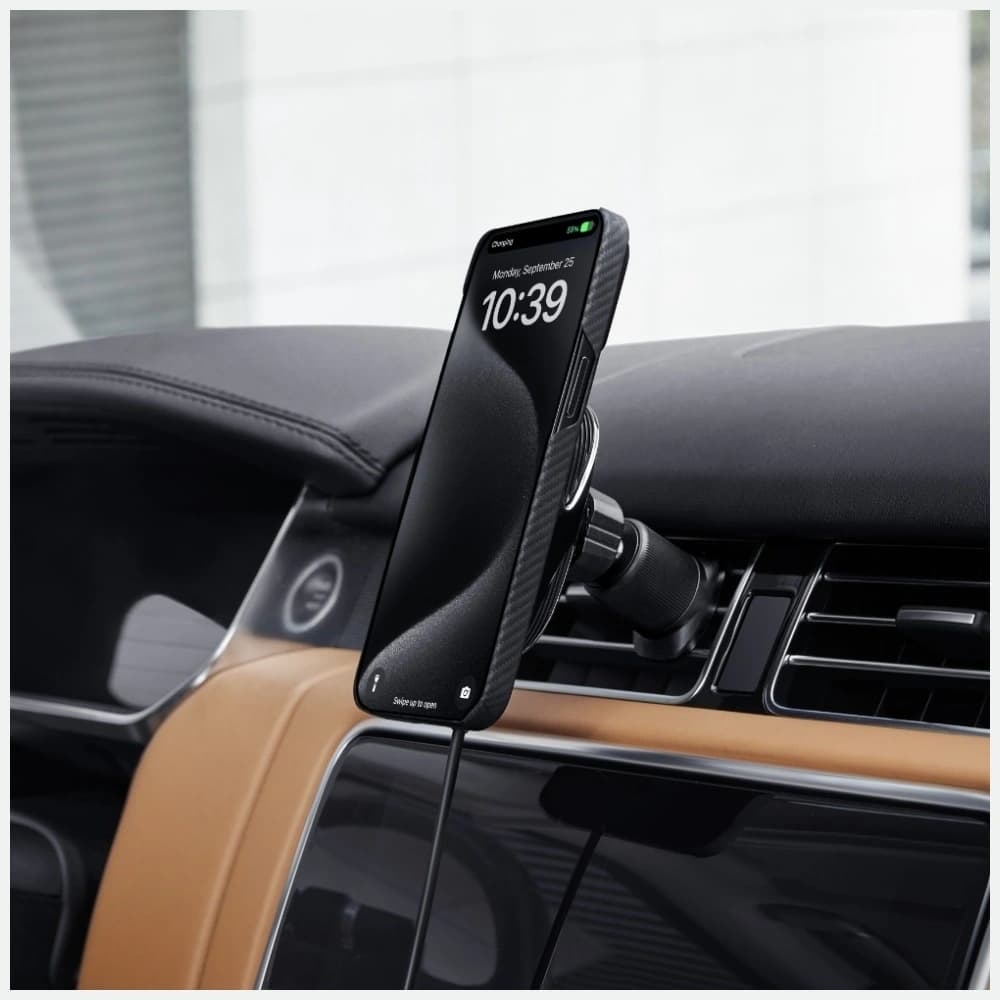 PITAKA MagEZ Pro 2 Qi2 15W NFC MagSafe Autohalterung mit kabellosem Ladegerät schwarz grau - 9