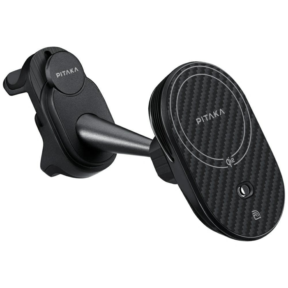 PITAKA MagEZ Pro 2 Qi2 Tesla Halterung mit drahtlosem Ladegerät MagSafe für Tesla Model 3/Y schwarz grau - 3