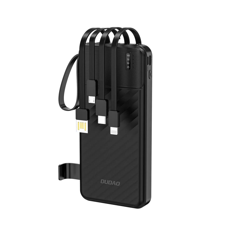 Dudao K11 Powerbank 10000mAh mit integrierten Kabeln schwarz - 1