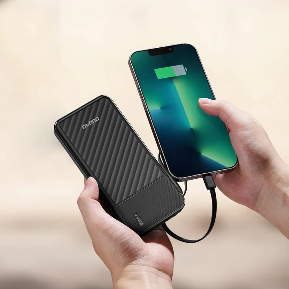 Dudao K11 Powerbank 10000mAh mit integrierten Kabeln schwarz - 2