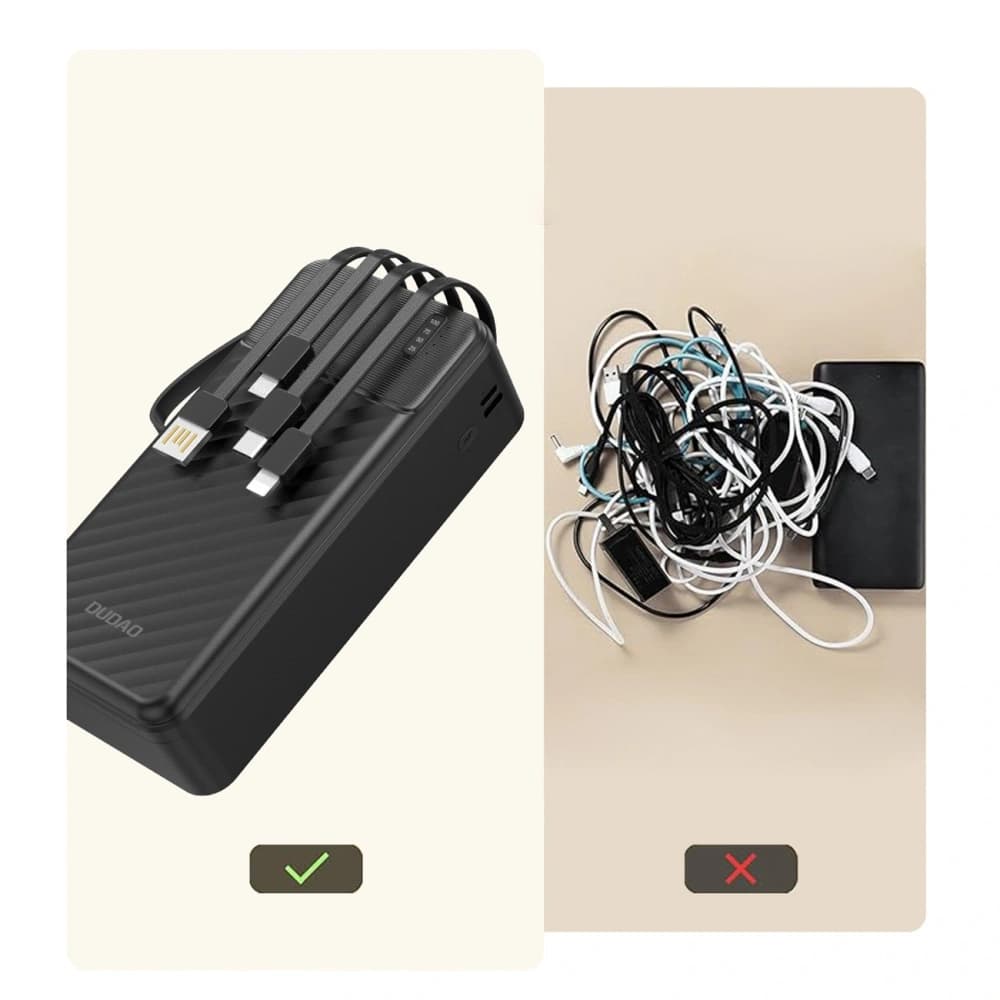 Powerbank Dudao K11 Max 30000mAh cu cabluri integrate negru - 8
