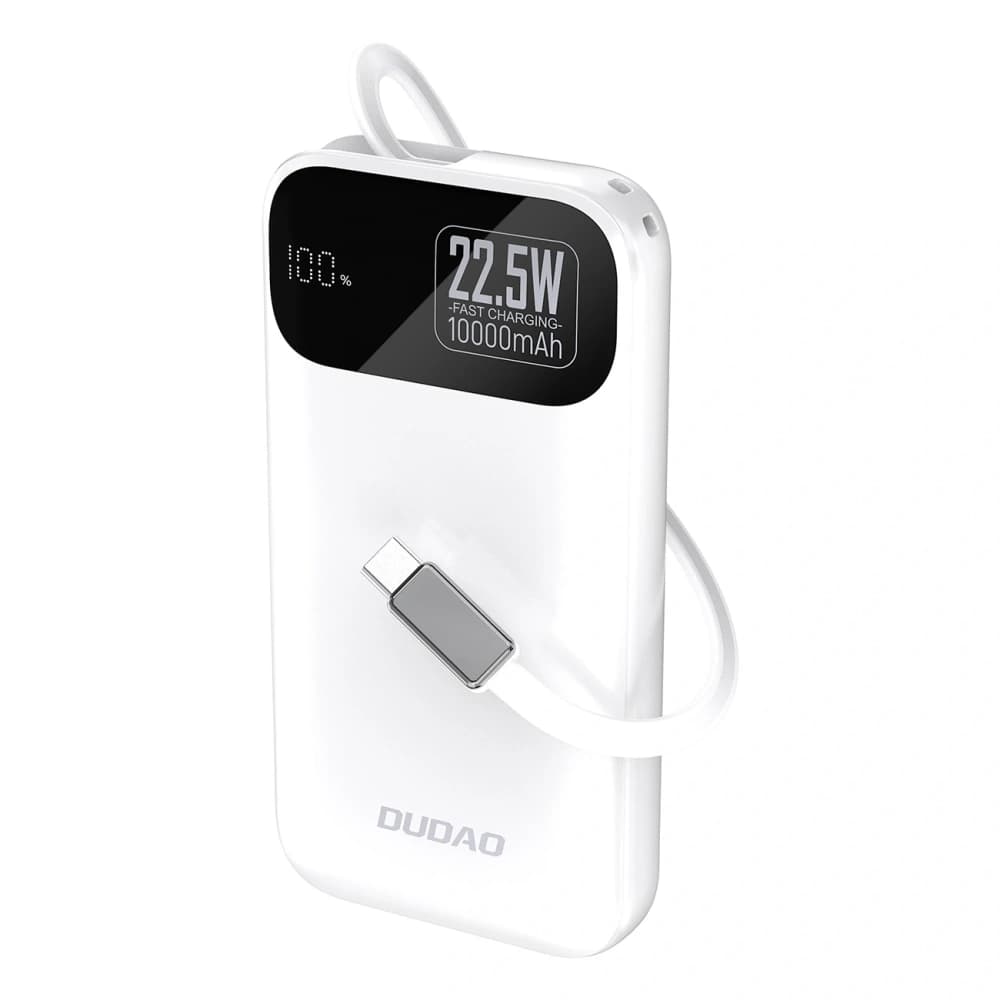 Dudao K31 Powerbank 10000 mAh 22,5W PD mit integriertem Kabel weiß - 1