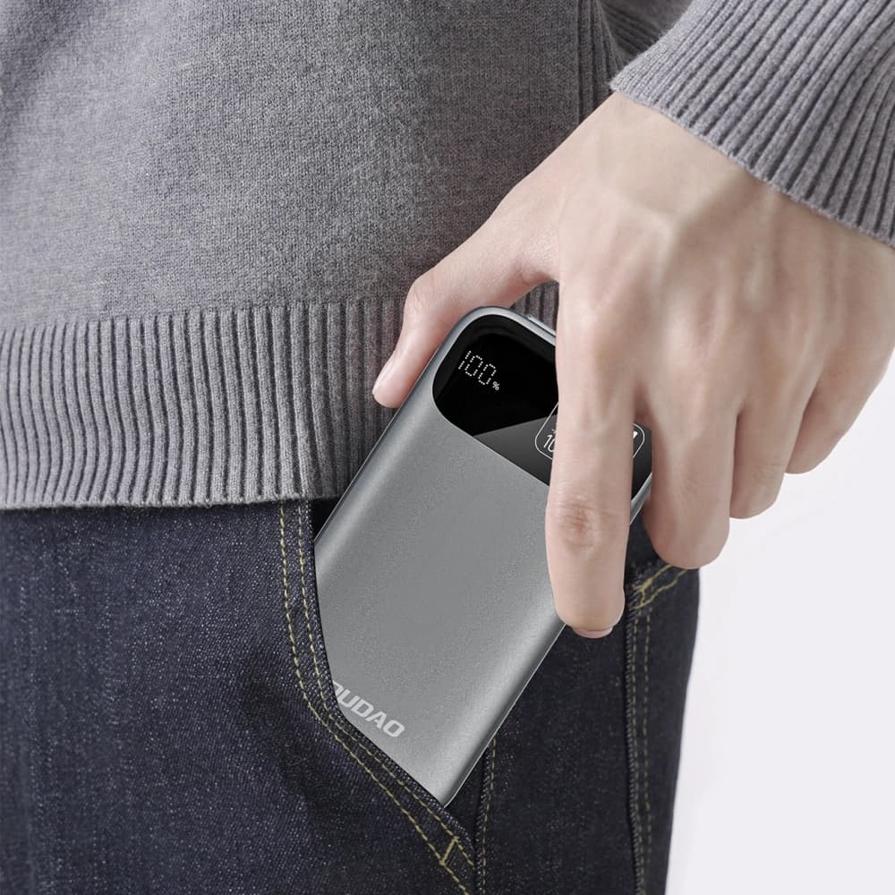 Dudao K31 Powerbank 10000 mAh 22,5W PD mit integriertem Kabel grau - 3