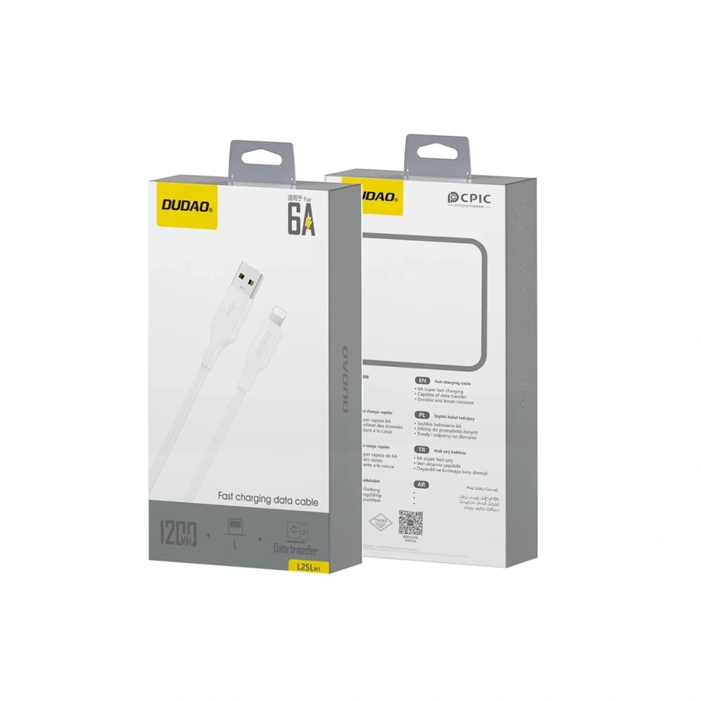 Dudao L2sL USB-A / Lightning 6A Cable 1.2m white - 3
