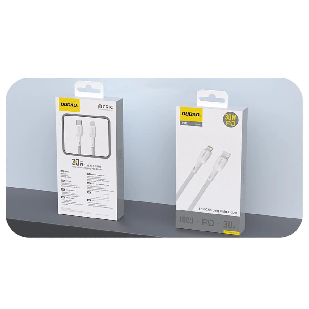 Dudao L9X 30W USB-C / Lightning 2m fehér - 2
