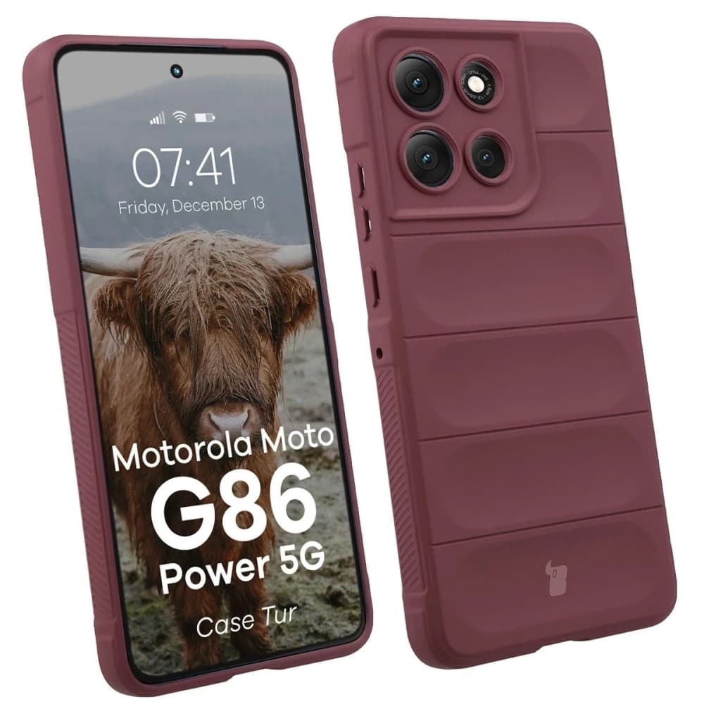 Bizon Case Tur Motorola Moto G86 Power 5G burgunderrot