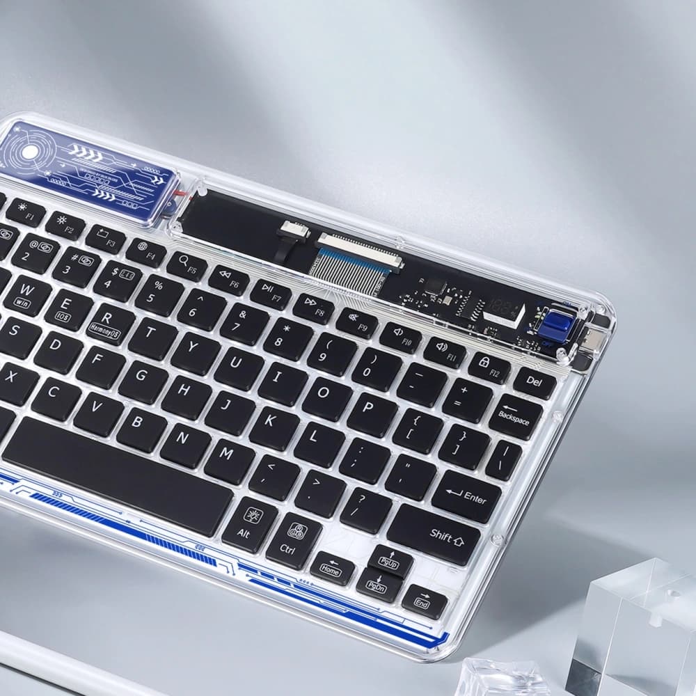 Tastatură Dux Ducis (Seria CK) wireless pentru laptop/tabletă/telefon transparentă - 4
