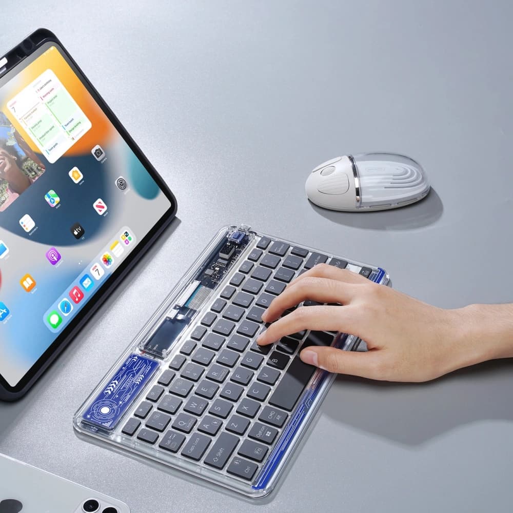 Tastatură Dux Ducis (Seria CK) wireless pentru laptop/tabletă/telefon transparentă - 6