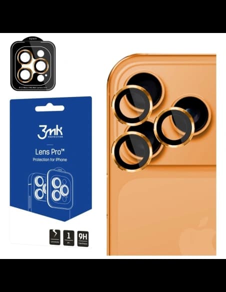 3MK Ochrana objektivu Pro Apple iPhone 17 Pro / 17 Pro Max oranžová