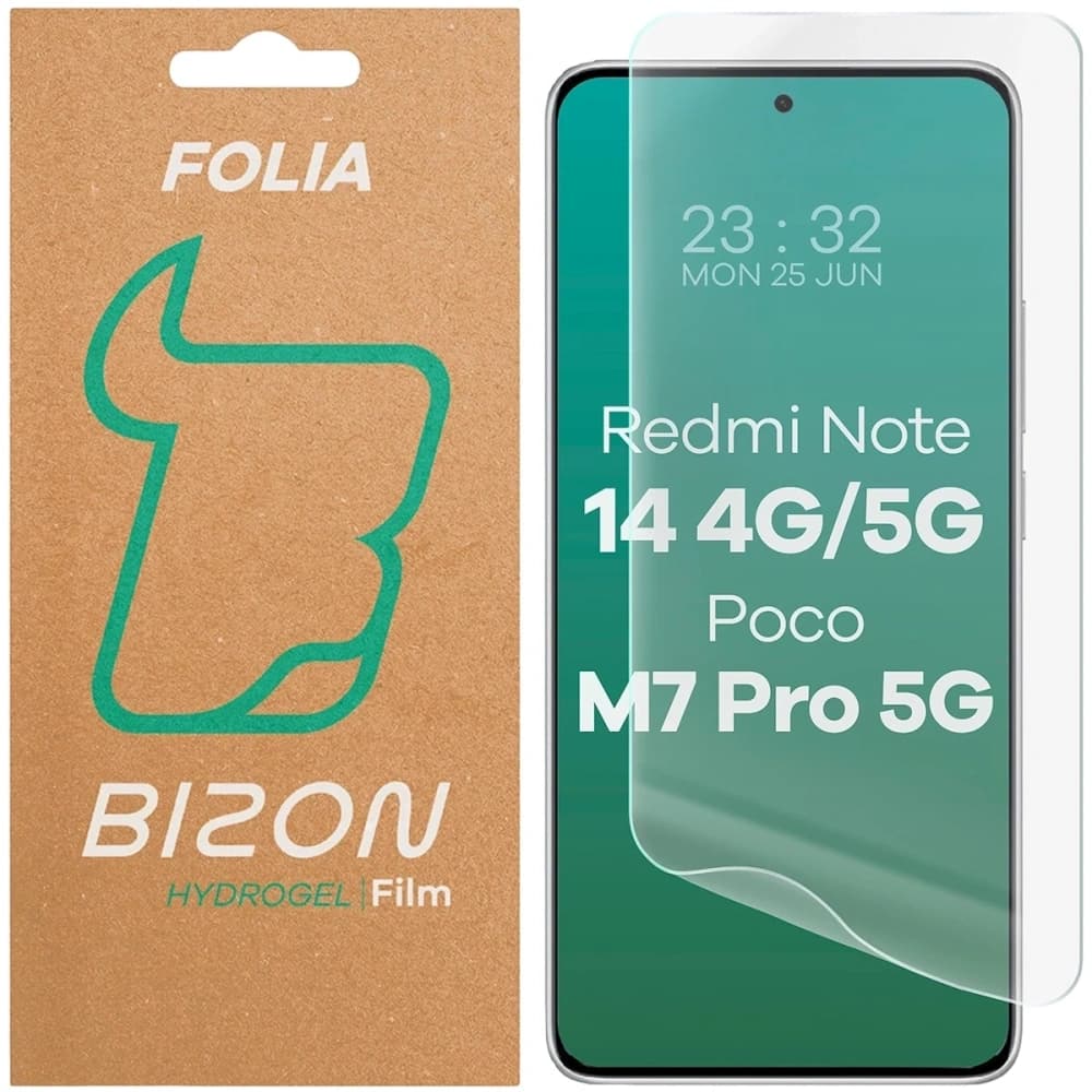 Bizon Glass Hydrogel Elülső Xiaomi Redmi Note 14 4G / 14 5G / POCO M7 Pro 5G