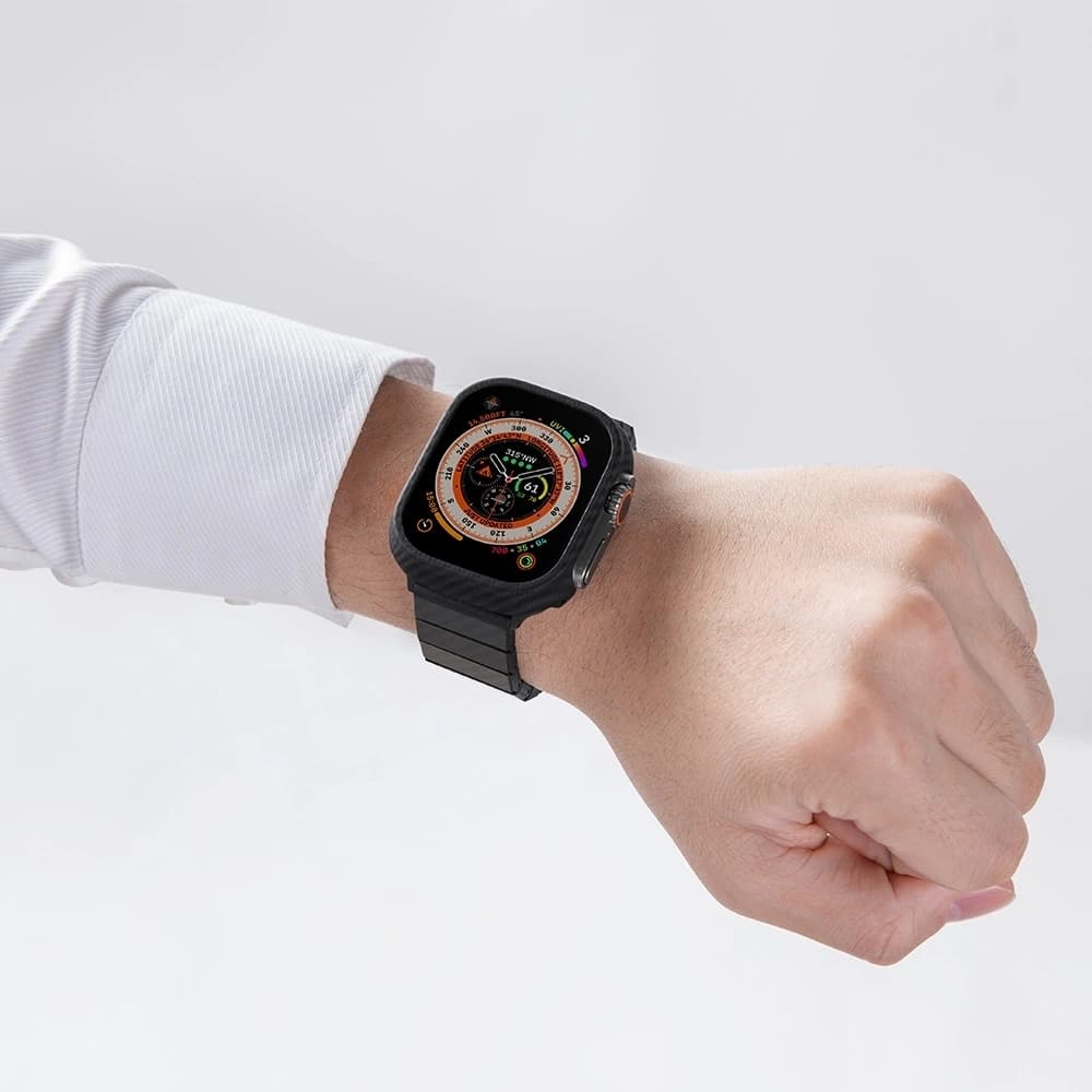 PITAKA Fibra de Carbon Modern pentru Apple Watch 1/2/3/4/5/6/7/8/9/10/11/SE/SE 3/Ultra/Ultra 2/Ultra 3 negru gri - 17