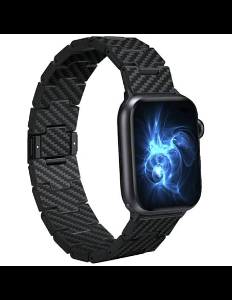 PITAKA Carbon Fiber Retro Apple Watch 1/2/3/4/5/6/7/8/9/10/11/SE/SE 3/Ultra/Ultra 2/Ultra 3 negru gri
