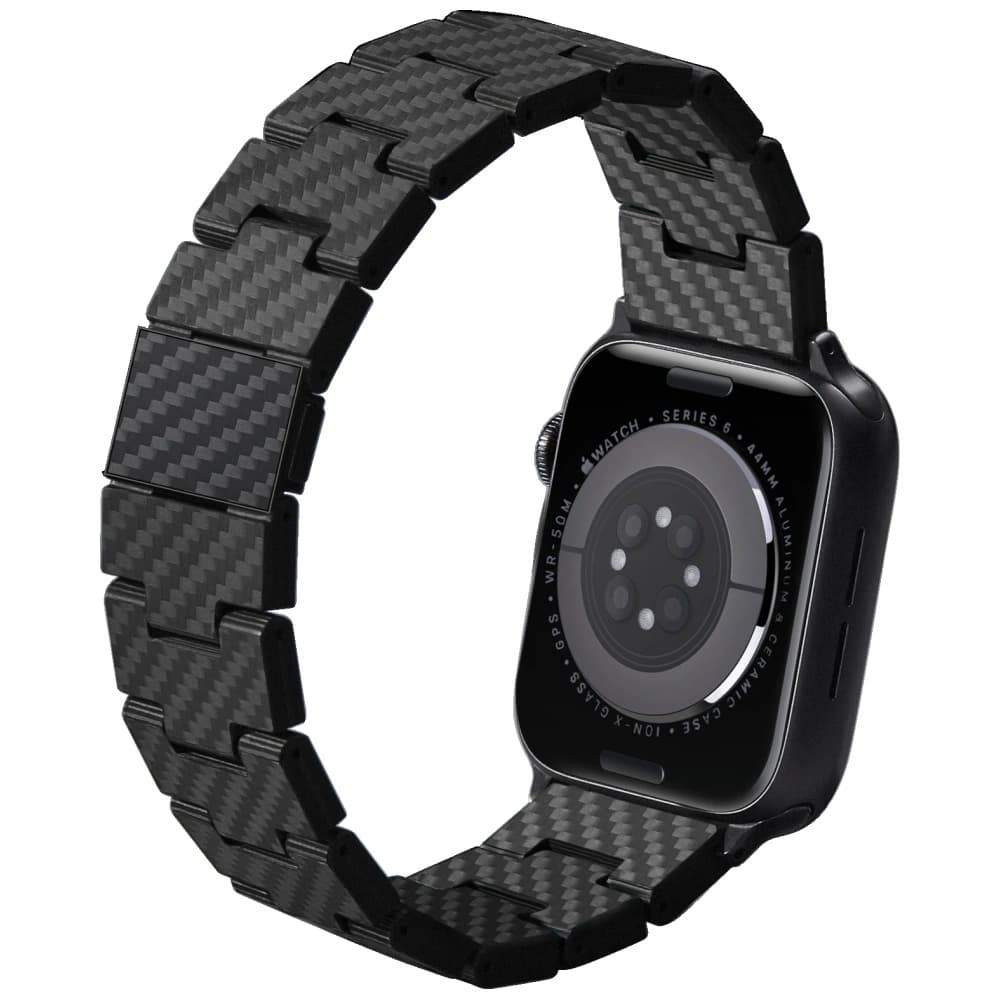 PITAKA Carbon Fiber Retro Apple Watch 1/2/3/4/5/6/7/8/9/10/11/SE/SE 3/Ultra/Ultra 2/Ultra 3 negru gri - 4