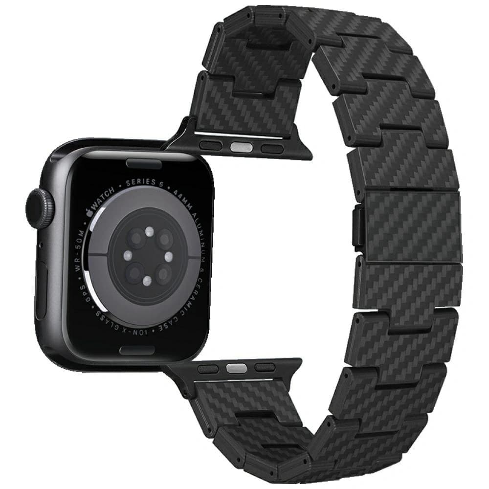 PITAKA Carbon Fiber Retro Apple Watch 1/2/3/4/5/6/7/8/9/10/11/SE/SE 3/Ultra/Ultra 2/Ultra 3 negru gri - 5