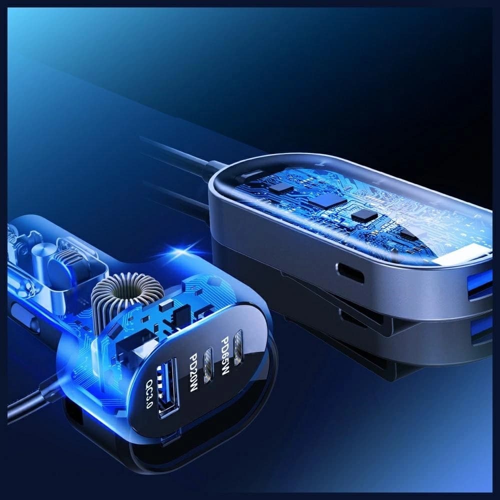 3MK Dupla Autós Töltő 135W PD QC PPS 2xUSB-A 4xUSB-C szürke - 7