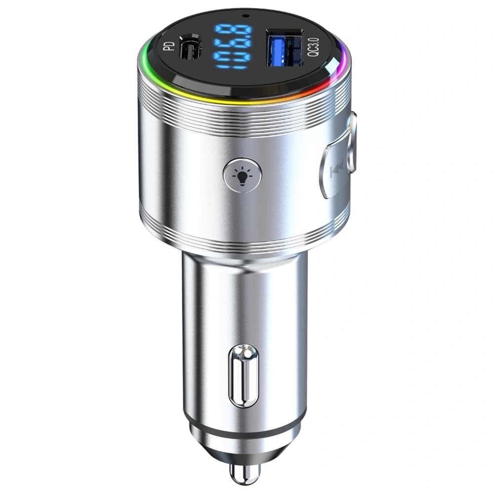 3MK Hyper Car Power Transmitter 48W QC PD PPS USB-C / USB-A audio adóval ezüst színben - 6