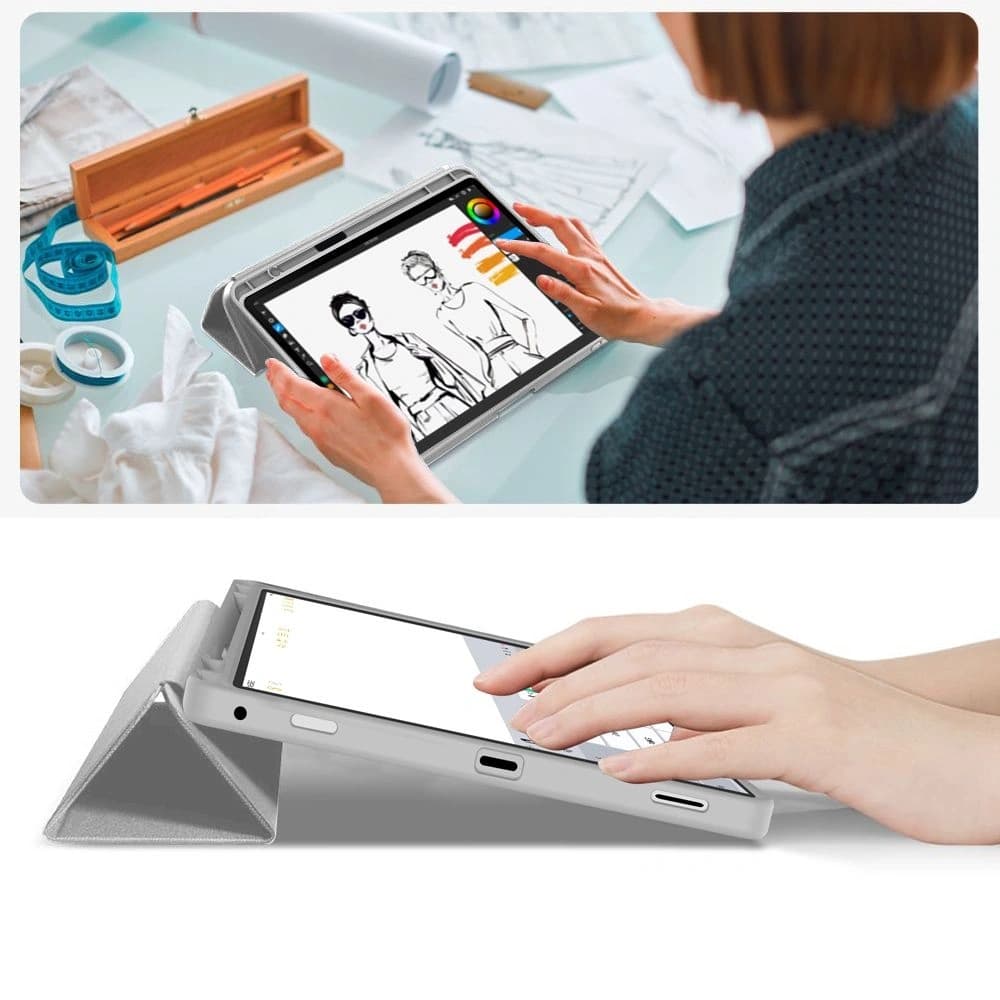 Tech-Protect SmartCase Pen Samsung Galaxy Tab S9 11.0 / S9 FE / S10 FE / S10 Lite 10.9 X710 / X716b / X510 / X516b / X520 / X526 / X400 / X406b Šedá - 9