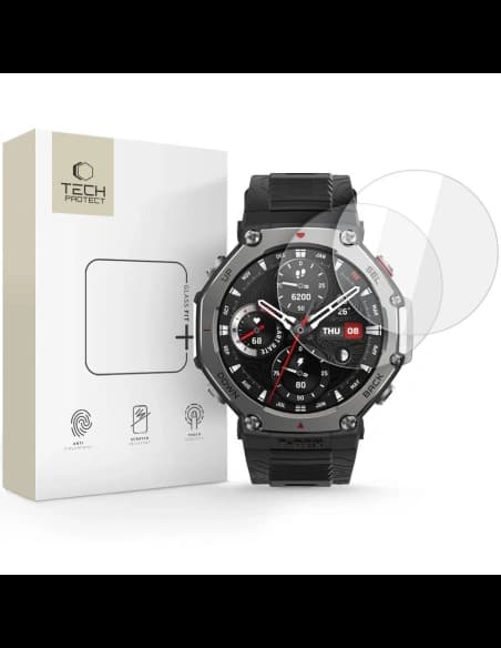 Tech-Protect Glass Fit+ Amazfit T-rex 3 Pro 48mm Clar [2 PACHET]