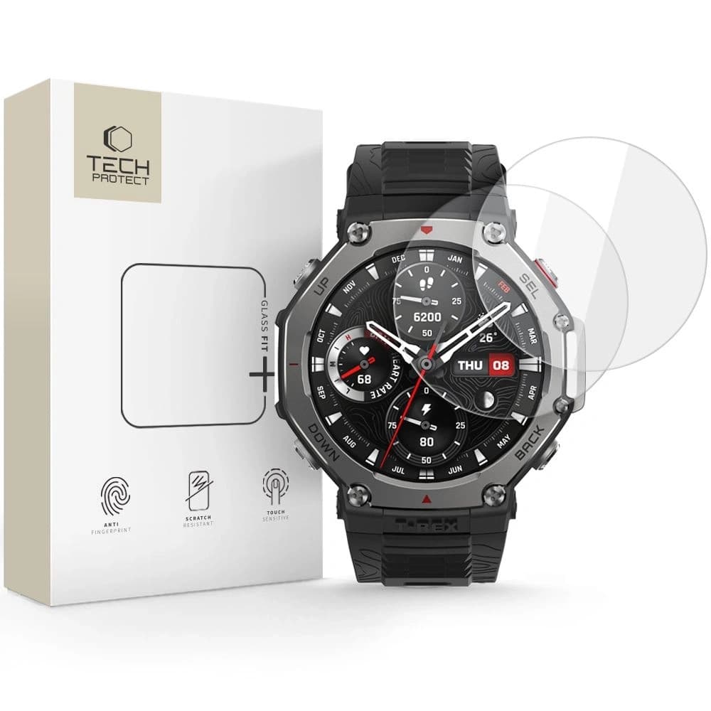 Tech-Protect Glass Fit+ Amazfit T-rex 3 Pro 48mm Clar [2 PACHET] - 1