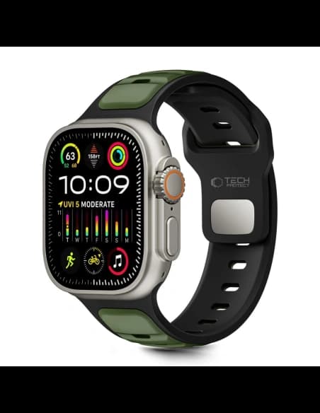 Tech-Protect IconBand Line Apple Watch 8 / 9 / 10 / 11 / SE / Ultra 44/45/46/49mm Negru/verde
