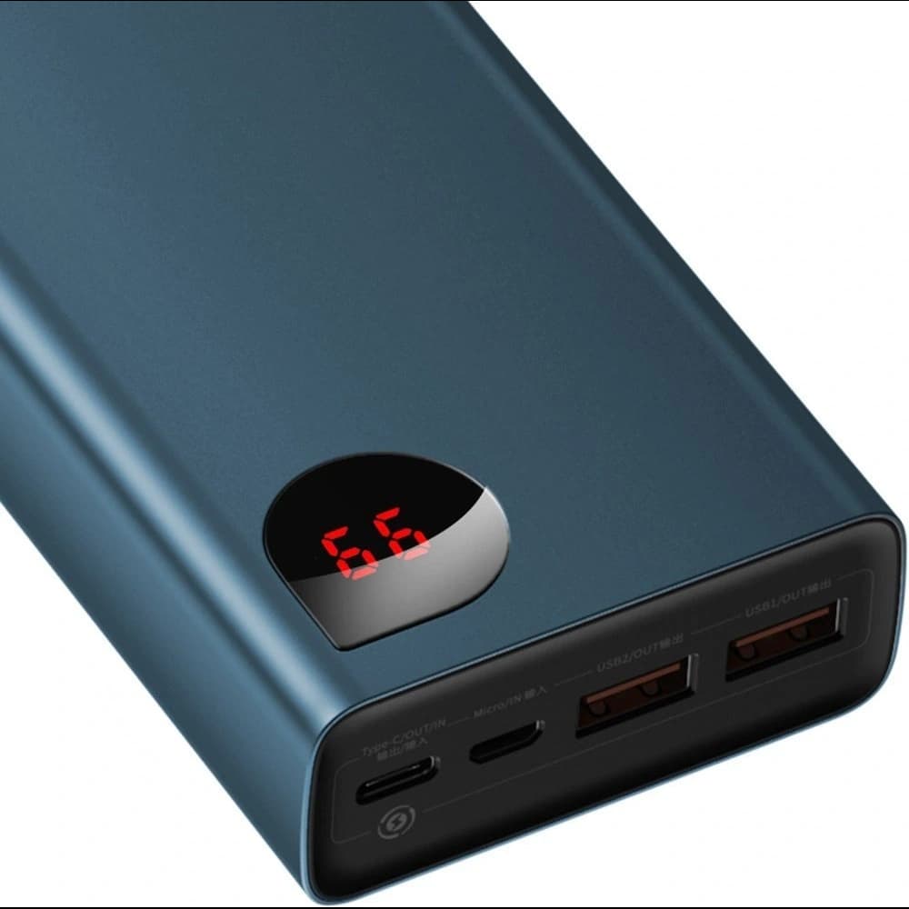 Powerbank Baseus Adaman 2xUSB-A, USB-C, micro USB 20000mAh 65W Quick Charge 4.0 Power Delivery albastru - 3