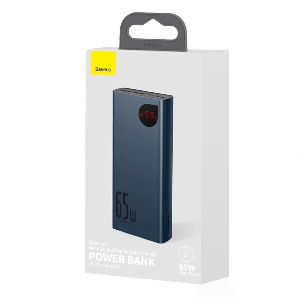 Powerbank Baseus Adaman 2xUSB-A, USB-C, micro USB 20000mAh 65W Quick Charge 4.0 Power Delivery albastru - 5