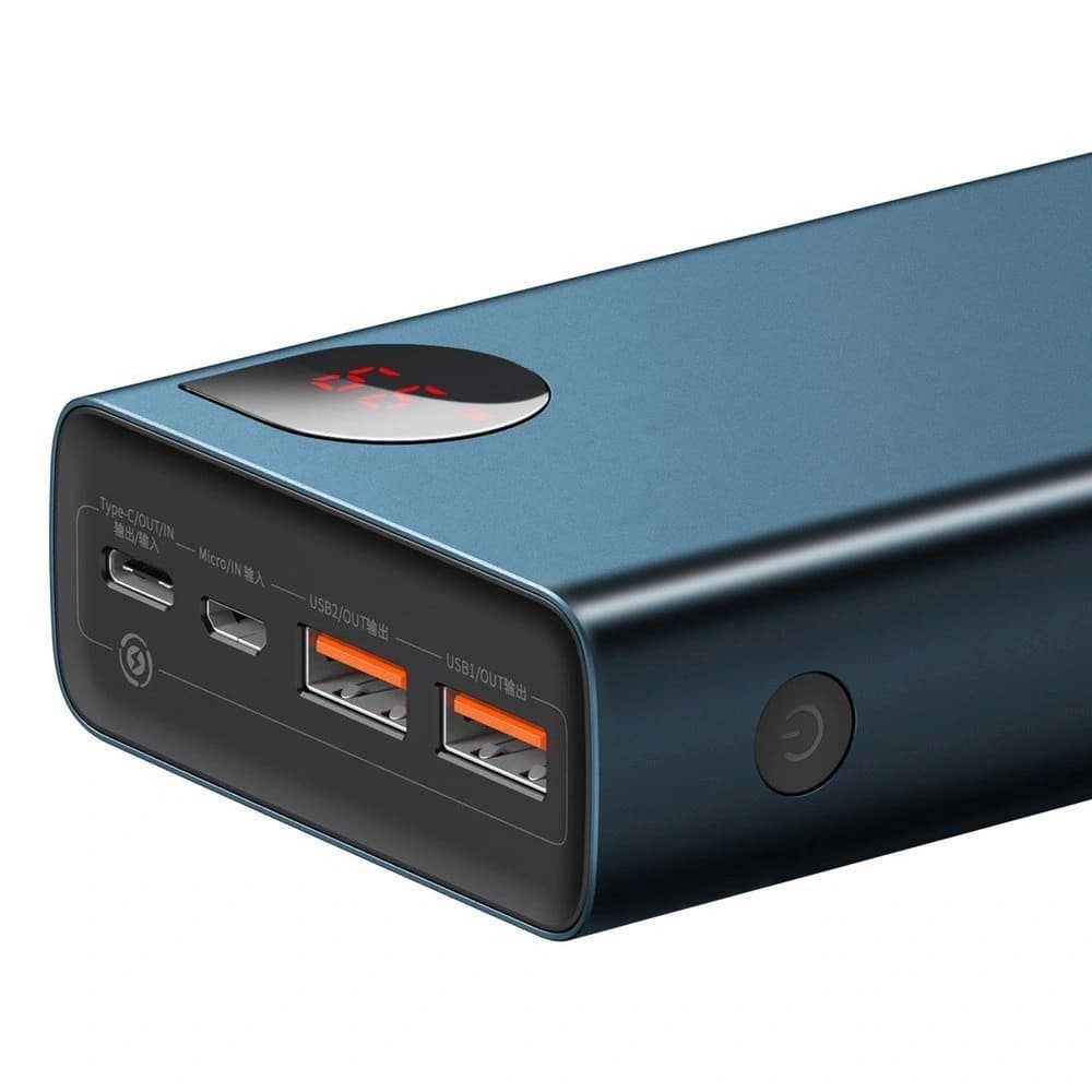 Powerbank Baseus Adaman 2xUSB-A, USB-C, micro USB 20000mAh 65W Quick Charge 4.0 Power Delivery albastru - 7