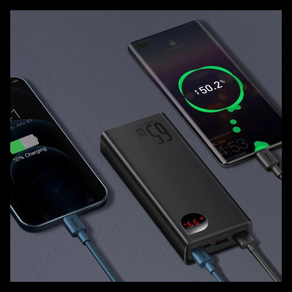 Powerbank Baseus Adaman 2xUSB-A, USB-C, micro USB 20000mAh 65W Quick Charge 4.0 Power Delivery albastru - 14