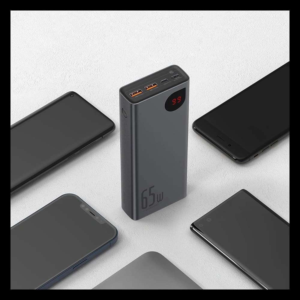 Powerbank Baseus Adaman 2xUSB-A, USB-C, micro USB 20000mAh 65W Quick Charge 4.0 Power Delivery albastru - 18