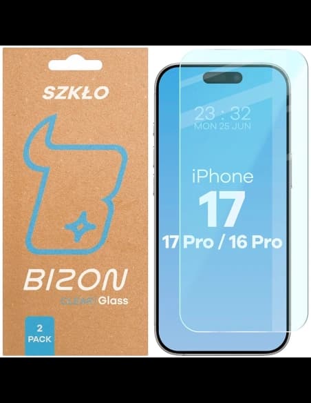 Bizon Glass Clear Duo iPhone 17 / 17 Pro / 16 Pro [2 PACHET]