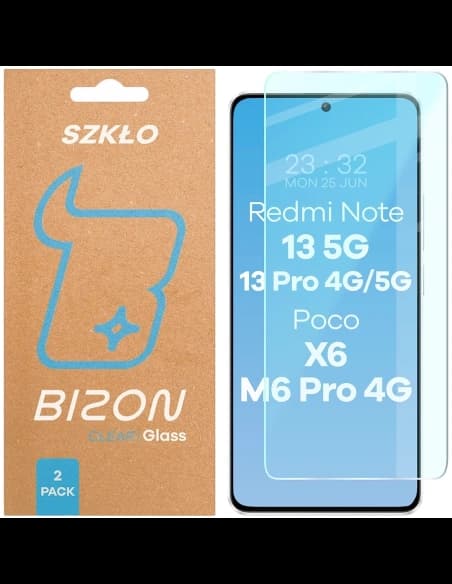 Bizon Glass Clear Duo Xiaomi POCO X6 / M6 Pro 4G / Redmi Note 13 5G / 13 Pro 4G/5G [2 CSOMAG]