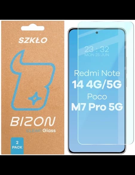 Bizon Üveg Átlátszó Duo Xiaomi Redmi Note 14 4G / 5G / POCO M7 Pro 5G [2 CSOMAG]