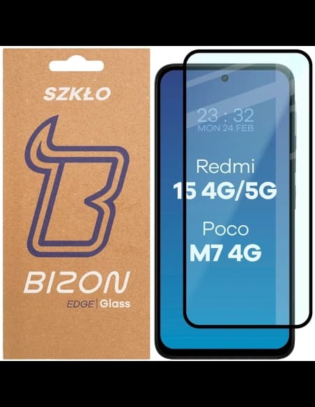 Bizon Glass Edge 2 Xiaomi Redmi 15 4G / 5G / POCO M7 4G schwarzer Rahmen