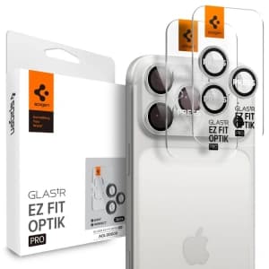 Spigen Optik Pro Glas.tr ez Fit Camera Protector Apple iPhone 14 Pro / Max / 15 Pro / Max / 16 Pro / Max / 17 Pro / Max Silver [2 PACK]