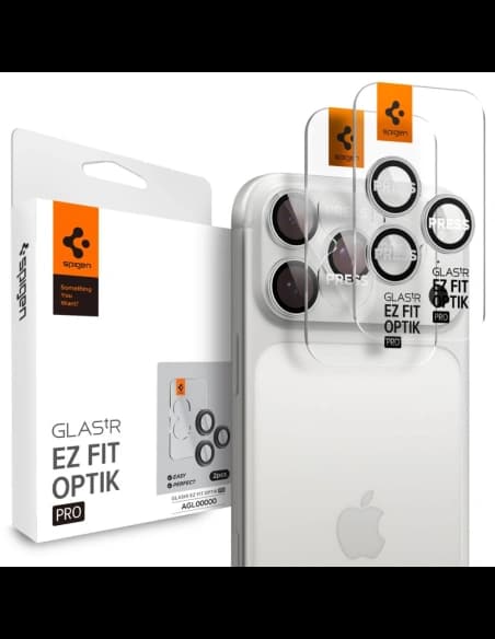 Spigen Optik Pro Glas.tr ez Fit Kamera Schutz für Apple iPhone 14 Pro / Max / 15 Pro / Max / 16 Pro / Max / 17 Pro / Max Silber [2 PACK]