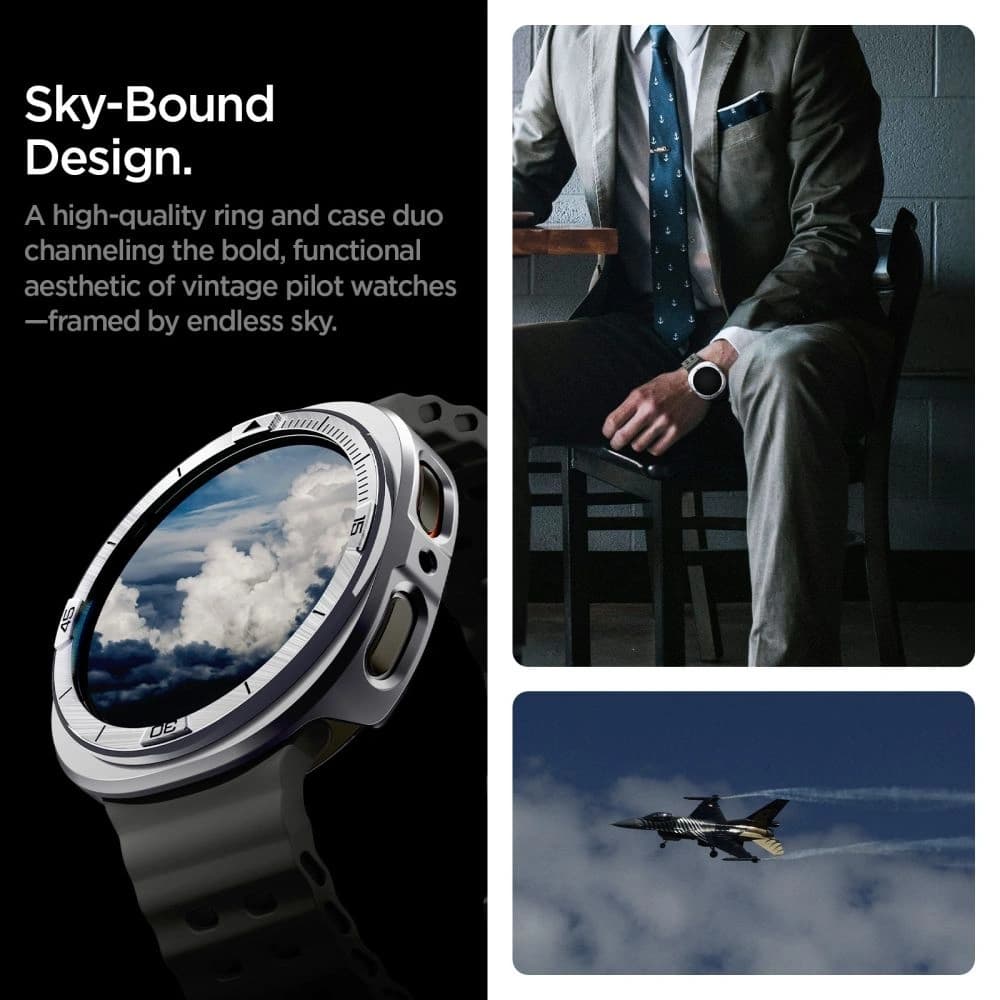 Spigen Bezel Tune Pro Pilot Samsung Galaxy Watch 8 44mm Silber - 13