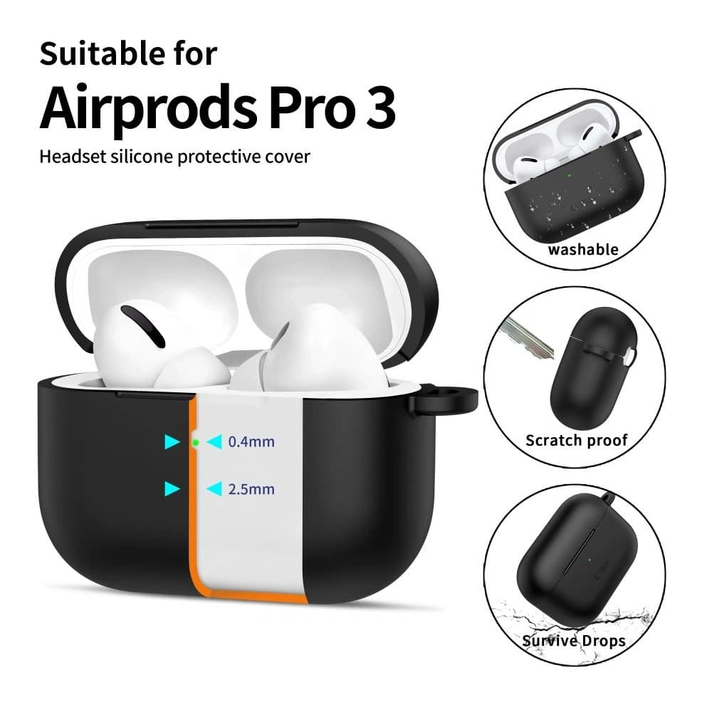 Tech-Protect Cârlig din Silicon pentru Apple AirPods Pro 3 Negru - 4