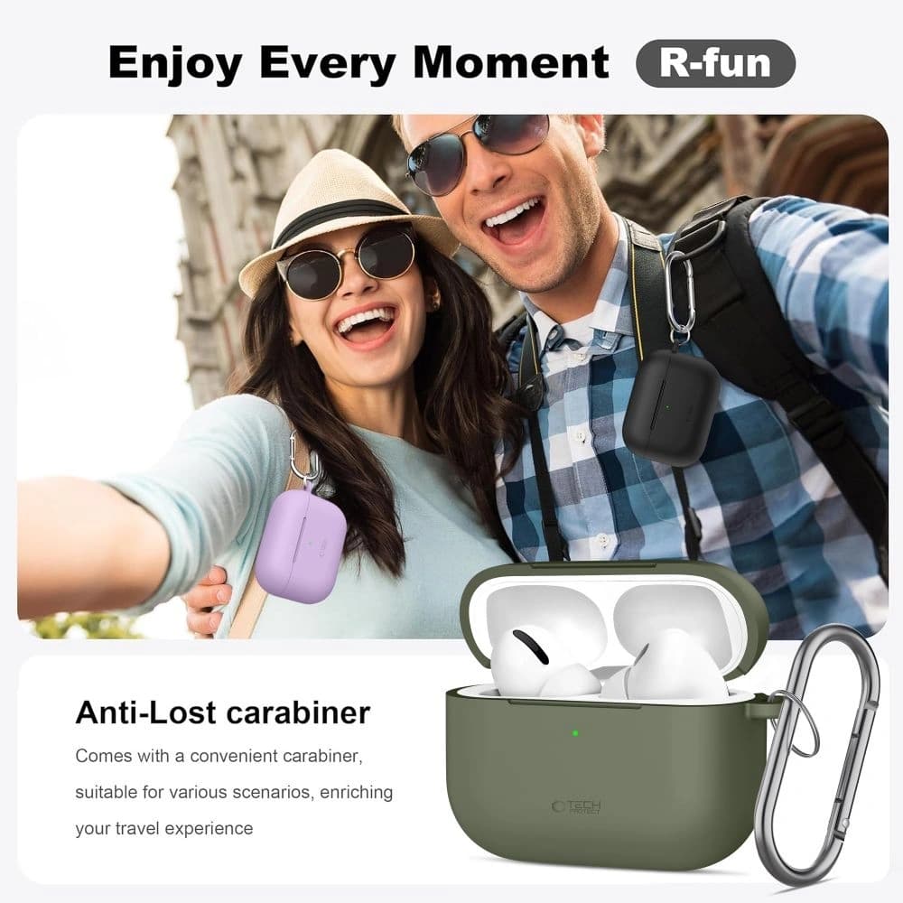 Tech-Protect Cârlig din Silicon pentru Apple AirPods Pro 3 Negru - 7