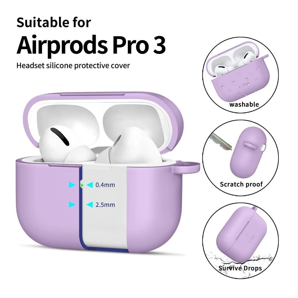 Tech-Protect Cârlig din Silicon pentru Apple AirPods Pro 3 Lavandă - 4