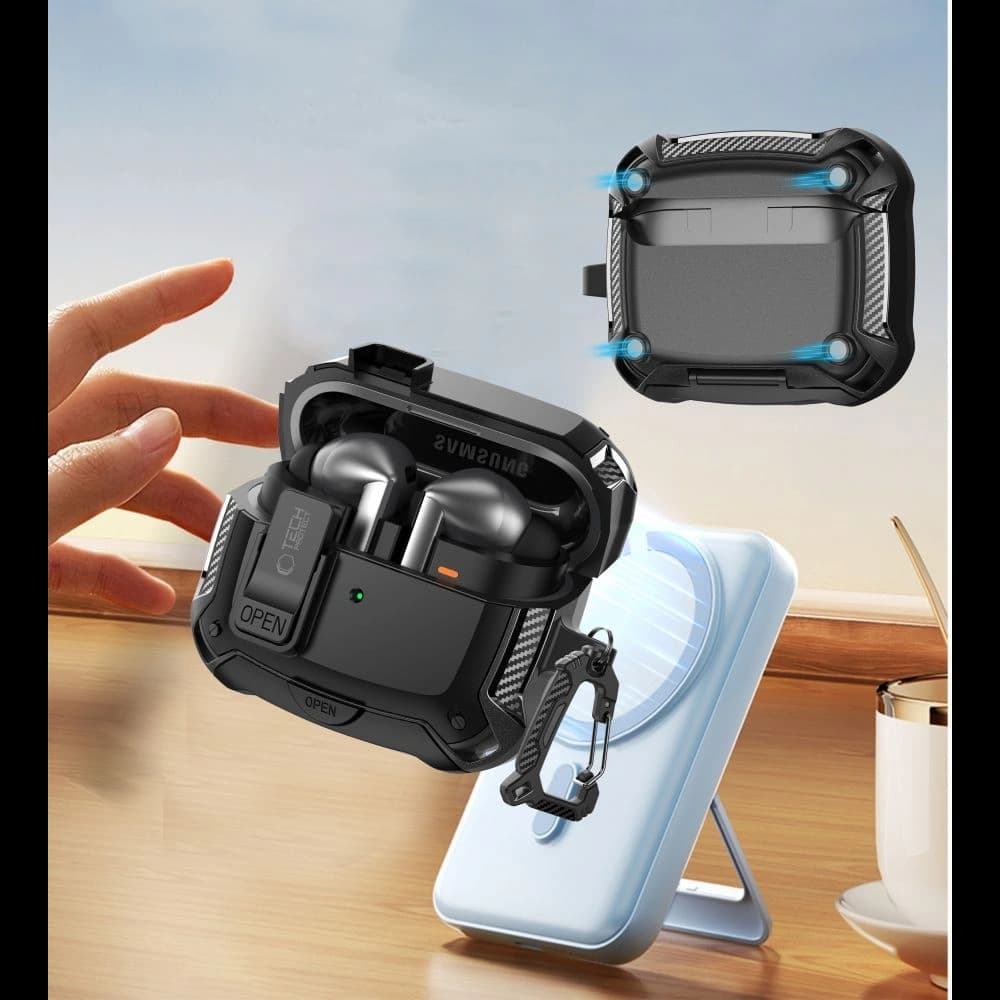 Tech-Protect Carbonox MagSafe Samsung Galaxy Buds 3 / 3 FE / 3 Pro Black - 8