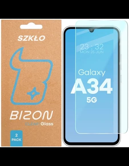 Bizon Glass Clear Duo Samsung Galaxy A34 5G [2 PACK]