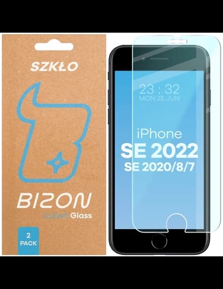 Bizon Glass Clear Duo Apple iPhone SE 2022 / 2020 / 8 / 7 [2 PACK]