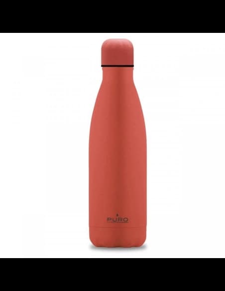 Sticlă termică din oțel inoxidabil PURO ICON 500ml (Coral Vie) (Acoperire din silicon)