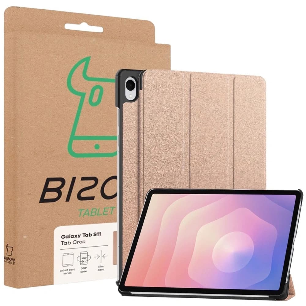 Bizon Case Tab Croc Samsung Galaxy Tab S11 růžové zlato - 8