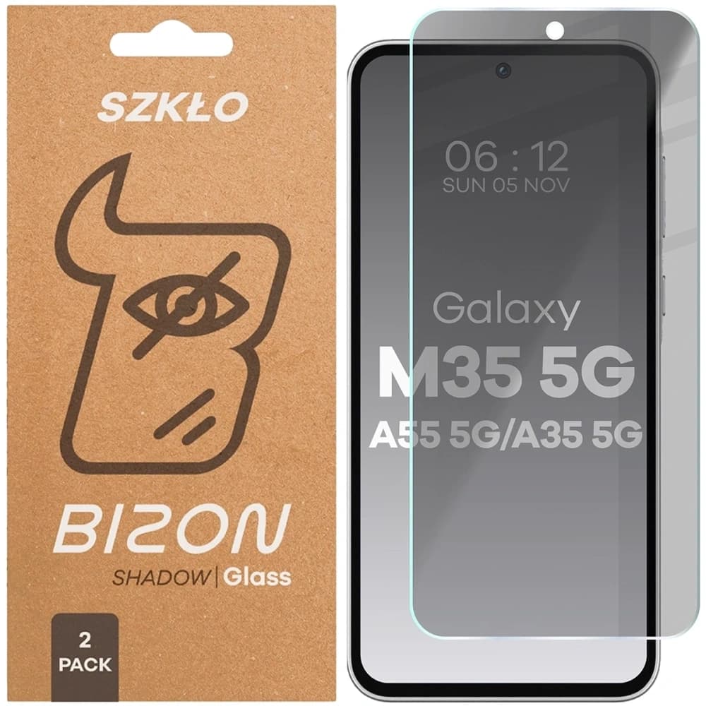 Bizon Glass Clear Shadow Samsung Galaxy M35 5G / A35 5G / A55 5G tinted [2 PACK] - 1