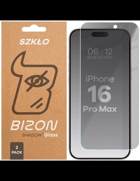 Bizon Glass Clear Shadow Apple iPhone 16 Pro Max nuanțat [2 PACHET]